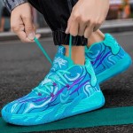 Mens Lace Up Multicolor High Top Basketball Shoe Non-Slip Breathable Running Shoes Fahsion Lightweight Outdoor Gym Sneakers
