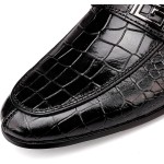 Formal Leather Men's Dress Loafer Classic Crocodile Printed Slip-on Penny Loafers Business Premium Shoes for Men