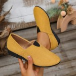 Women's Dress Flats Ballet Low Wedge Round Toe Slip On Comfortable Casual Business Office Work Flats Shoes