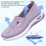 Orthopedic Shoes for Women,Womens Wide Width Breathable Sneaker Comfortable Non Slip on Sneakers Lightweight Arch Support Soft Foam Cushion Women's Woven Diabetic Walking Nurse Shoes