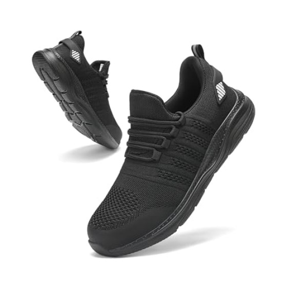 Steel Toe Shoes for Men Safety Puncture Proof Comfy Work Sneakers Lightweight Breathable Non-Slip Construction Shoes