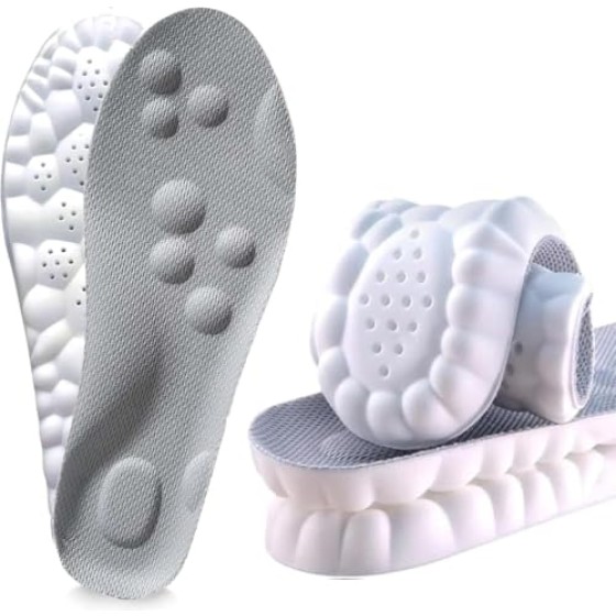 Cloud Insole for Women Men,4D Cloud Massage Shoe Insoles,Anti Fatigue,Shock Absorption,Foot Pain Relief,U-Shaped Memory Foam Insoles