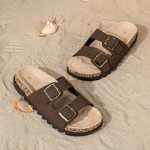 Women Slide Sandals with Double Buckle Comfortable Orthopedic Footbed Arch Support Flip Flops Summer Slippers