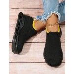 Womens Slip On Walking Shoes - Lightweight Breathable Casual Knit Gym Running Tennis Sneakers