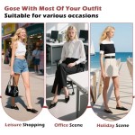 ‌Women's Rhinestone Pointed Toe Mule Flats – 2cm Inner Height Increase, Backless Ballet Slippers for Work, Parties & Shopping