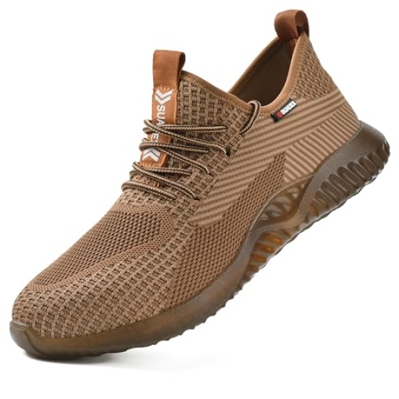 SUADEX Steel Toe Shoes for Men Women Indestructible Steel Toe Sneakers Lightweight Work Safety Shoes Puncture Proof Composite Toe