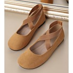 Women's Dress Flats Ballet Flat Shoes Round Toe Fashion Elastic Ankle Strap Comfortable Casual Flats Shoes
