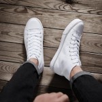 ZGR Men's High Top Canvas Sneakers Lace Up Classic Casual Walking Shoes