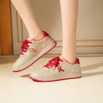 Women's Classic Fashion Sneakers Versatile Casual Walking Shoes Leather Comfort Skate Shoes Lightweight Non-Slip Flat Shoe Lace-up Minimalist Tennis Footwear