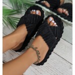 Slippers for Women Memory Foam House Bedroom Corduroy Crossbands Open Toe Slides Slipper Shoes Comfy Trendy Gift Slippers