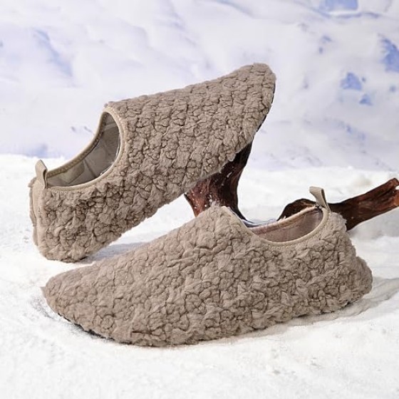 House Slippers for Women Men Slipper Winter Warm Thermal Sock Shoes Soft Lightweight Slip-On Indoor Outdoor